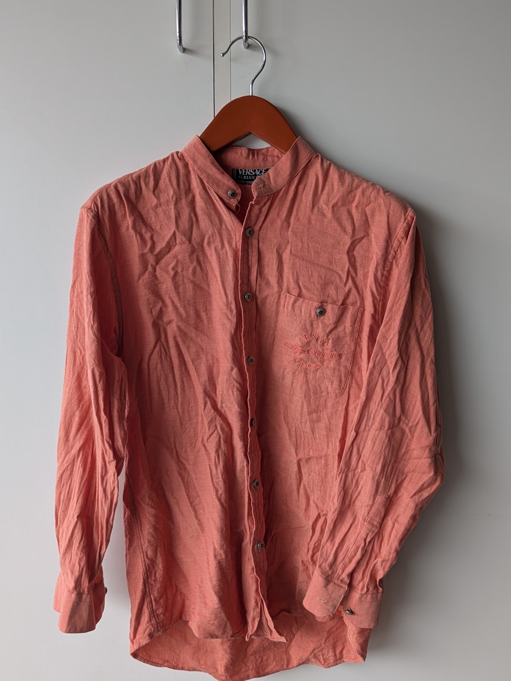 Versace Collection Coral Mandarin-Collar Men’s Shirt